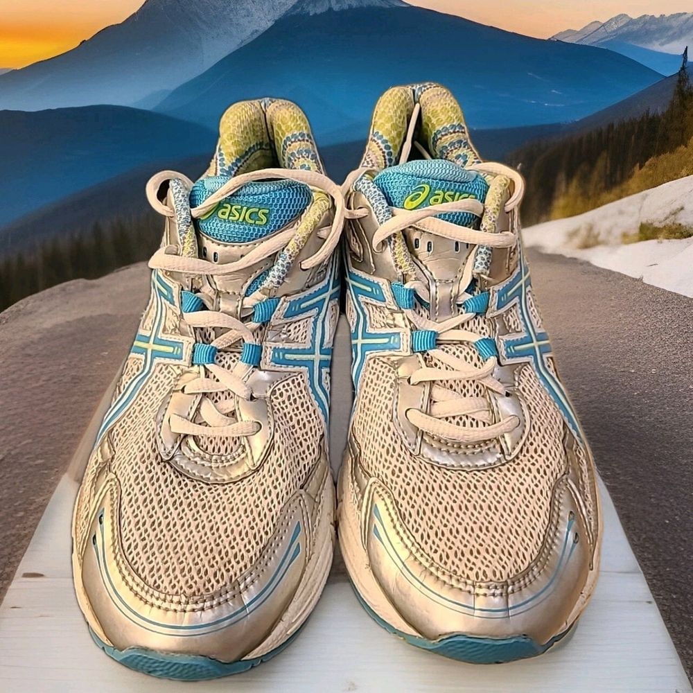 Asics Running Shoes Womens Size 7.5 Gel Duomax Gray Blue T27BQ Sneakers Gym